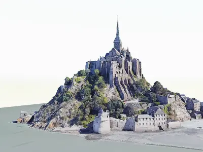 St Michaels Mount-Mont Saint Michel Low-poly 3D model