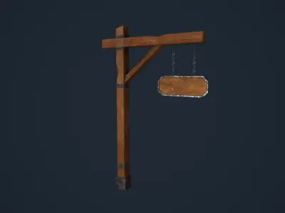 Medieval sign Low-poly 3D model