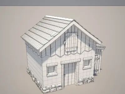 Cartoon Medieval House 07 3D model