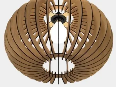 CEILING LIGHT LAMP 3D PRINT AND LASER CUT FILES MODEL 3 3D print model