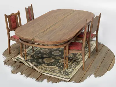 Dining Table Low-poly 3D model