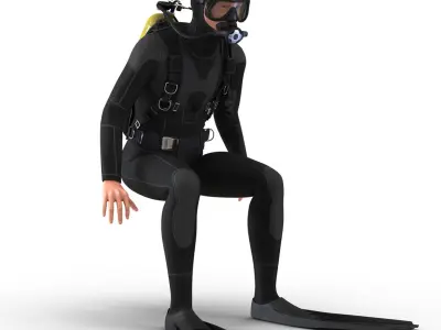  Diver Rigged for Maya 