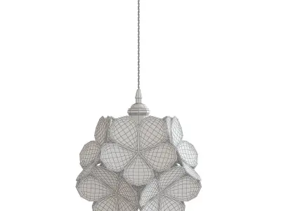 Zoyey 3d model gold leaf pendant light Low-poly 3D model