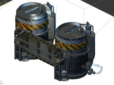 Future World - Ground Chemical Container 06 3D model