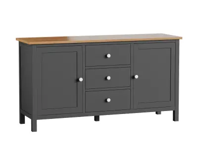 Chest of drawers 3 drawers and 2 doors Terek 3D model