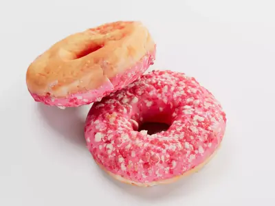 Strawberry Donut - 3D Scan Low-poly 3D model