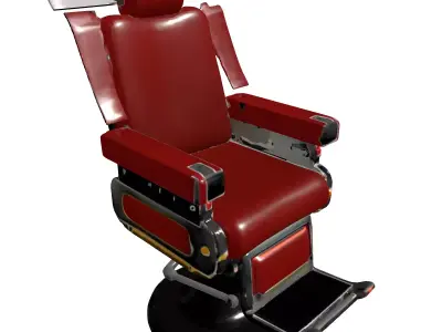 Vintage Barber Chair 3D Model Low-poly 3D model