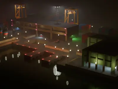 Harbor Port - Game Ready - PBR Low-poly 3D model