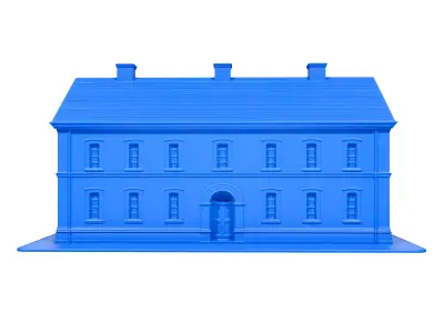 Train station building 3D print model