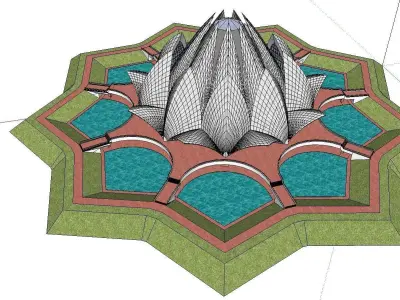 Architecture-Religion-God-Culture-Temple-0262 lotus temple 3D model