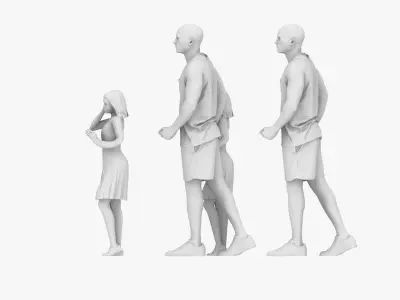 Father and daughter 3D print model