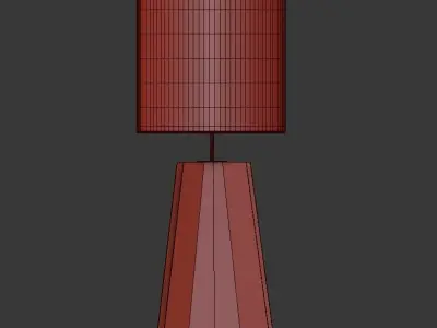 Lamp 3 table with gold base and shade 3D model