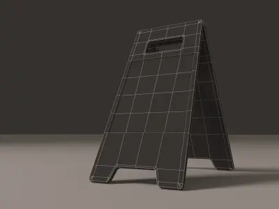 Wet Floor Sign Free low-poly 3D model