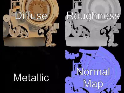 Classic Stone Fountain model pack Low-poly 3D model