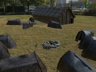 Prehistoric village BIG 3D model