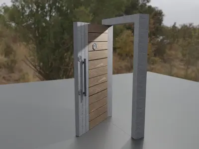 Modern Door Free low-poly 3D model buy