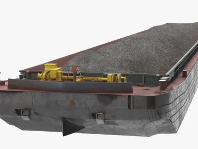  Hopper Barge with Crushed Stone 