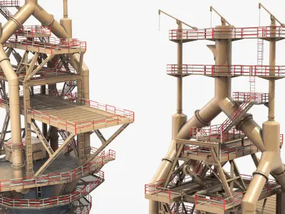  Vertical Iron Blast Furnace with Support Frame 