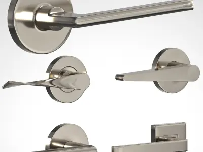 Basic Handles door 6 Materials 3D model