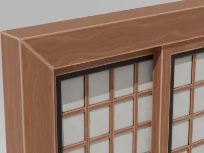 Japanese Furniture Kit - Sliding Door Low-poly 3D model
