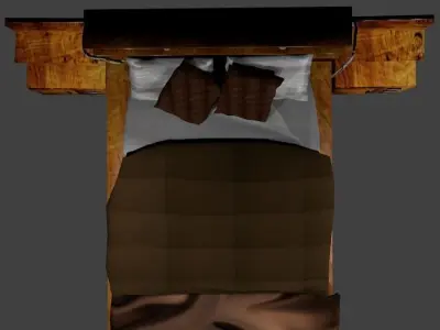 Bed Modern Design Low-poly 3D model