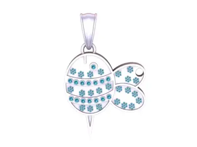 Primar  Luxury Stylized Bumblebee Diamond Pendant  3D print model