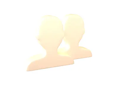 Two People Bust in Silhouette v1 003 Low-poly 3D model