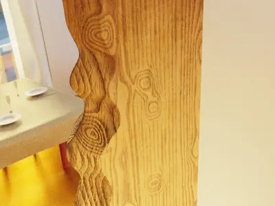 Floor mirror in a frame of elm sleb for interior 3D model