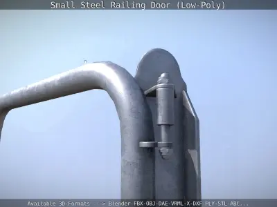 Small Steel Railing Door Low-Poly Version  Low-poly 3D model