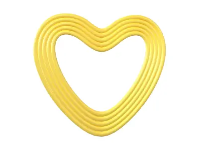 Line Heart Icon v1 010 Low-poly 3D model