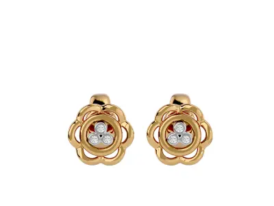 Light Minimalist Diamond Earrings 3D print model 10