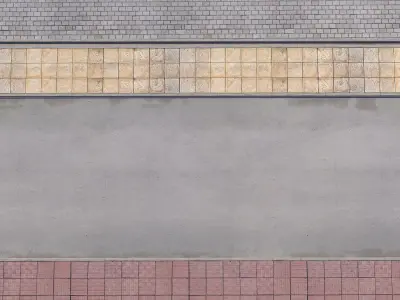 pavement sidewalk tiles Low-poly 3D model