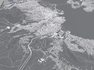 Cityscape Hobart Tasmania Australia 3D model