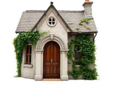 Charming Stone Cottage model pack Low-poly 3D model