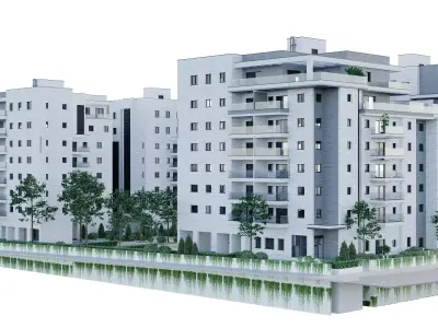 Residence Building 2 Low-poly 3D model