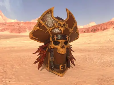 Cursed Pirate Skull Helmet Low-poly 3D model