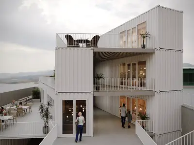 Modern container commercial buildings 3D model