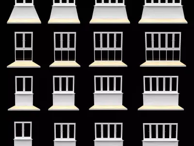 Set of Windows for balcony 3D model
