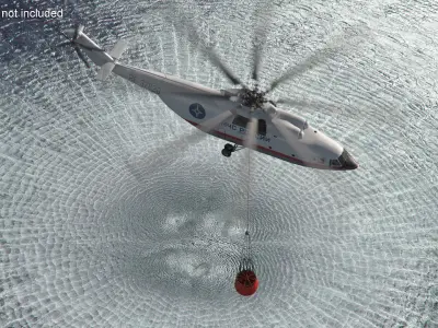 Russian EMERCOM Helicopter Mi-26 with Bambi Bucket Rigged 