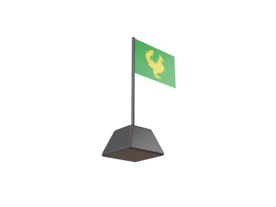 Golden Hintar flag of Burma v1 001 Low-poly 3D model
