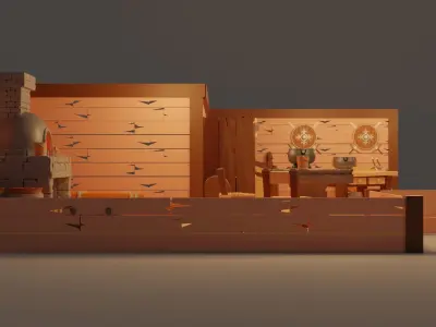 Medieval Furniture Set 3D print model