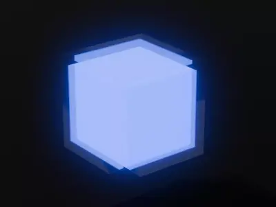 blue glowing cube  Free 3D model