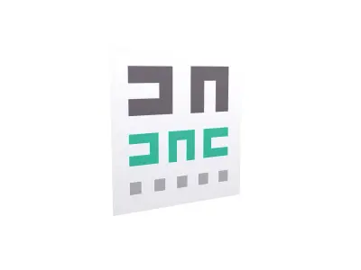 Eye Chart Print Icon v1 002 Low-poly 3D model