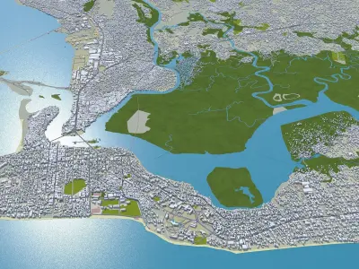 Monrovia Liberia 20km Low-poly 3D model