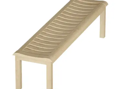 Wooden bench made of natural wood 3D model