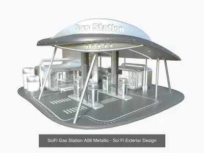 10 Sci Fi Buildings Collection H - Metallic - Exterior Design 3D Model Pack