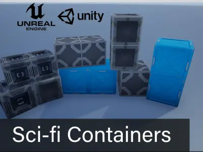 Sci-fi Crate And Container Collection 3D Model Pack