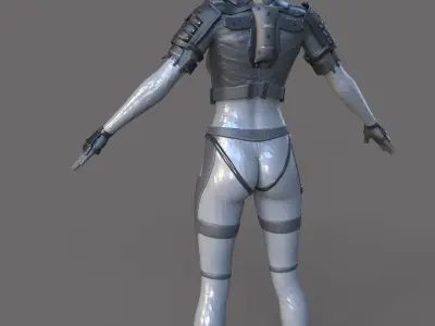 Sci-fi female suit Low-poly 3D model