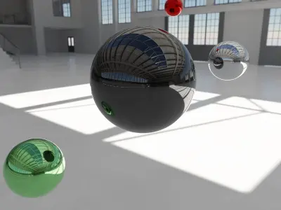 HDRI - Industrial Hangar Hall Interior 5 Texture