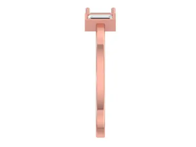 Solitaire Women Light Weight Baguette stone Band Ring 3D print model